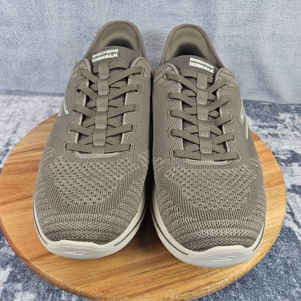 Skechers GO Walk Slip-Ins Arch Fit Shoes Mens 12 Taupe Slip On Walking Sneakers